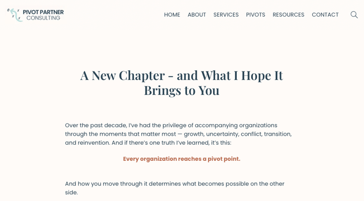 A New Chapter - and What I Hope It Brings to You